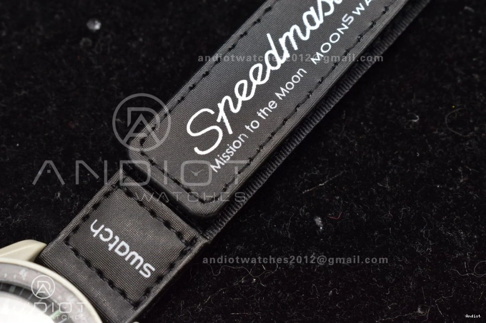 on Swatch Moon Strap Nylon Bioceramic to Mission The Quartz Omega x Moonwatch 1223